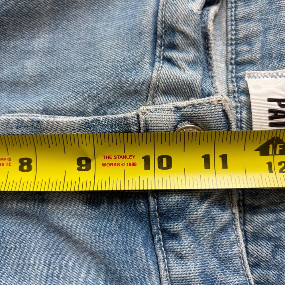 Paige Leenah Distressed Wide Leg Jeans High Waisted Size 31 Light Wash - Picture 11 of 12